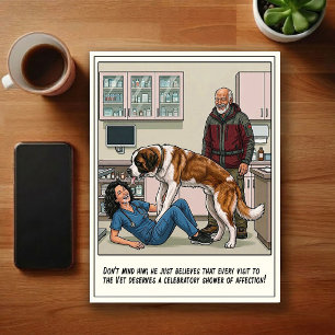 Veterinary ER Adventures Cartoon Postcard