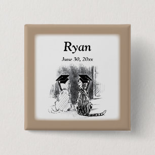 Veterinary Graduation, Dog & Cat, Square Gifts 2 Inch Square Button