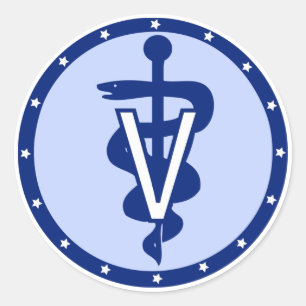 veterinary logo 2 classic round sticker