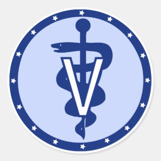 veterinary logo 2 classic round sticker