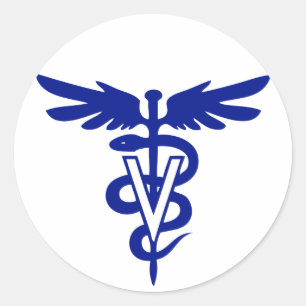 veterinary logo 4 classic round sticker