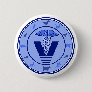 veterinary logo 5 2 inch round button