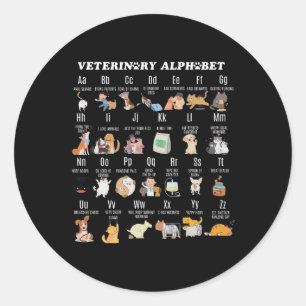 Veterinary Medicine Alphabet Vet Nurse Student Sch Classic Round Sticker