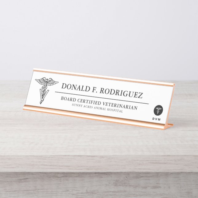 Veterinary Medicine Personalized Desk Name Plate (Front)