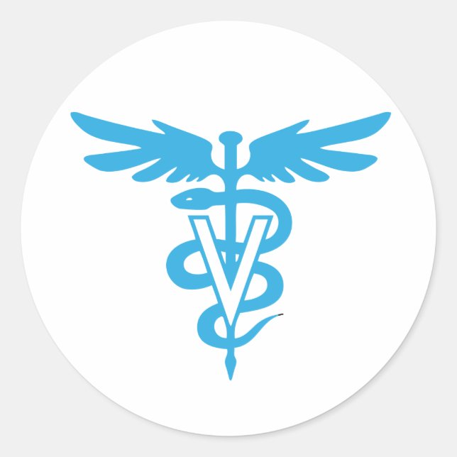 Veterinary medicine symbol classic round sticker (Front)