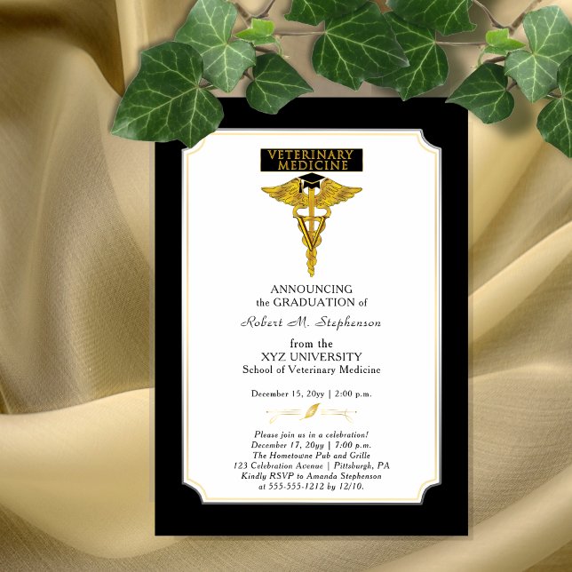 Veterinary Medicine Veterinarian Graduation Magnetic Invitation (Veterinary Medicine Veterinarian Graduation Magnetic Invitation)