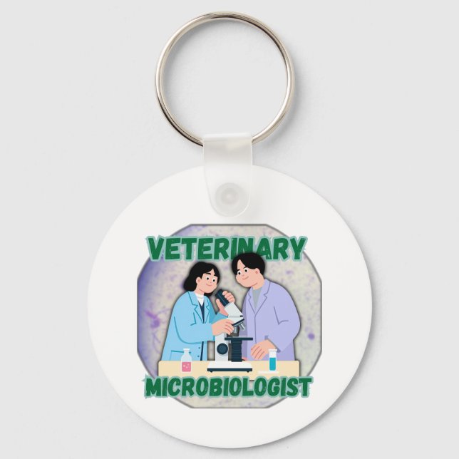 Veterinary Microbiologist – Lab Science Design Keychain (Front)