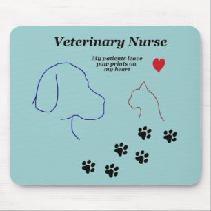 Veterinary Nurse-Paw Prints on My Heart Mouse Pad