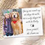 Veterinary Personalized Pet Photo Veterinarian Thank You Card<br><div class="desc">Say 'Thank You' to your wonderful veterinarian with personalized pet photo card. "Saving one animal may not change the world, but it surely changed the world for 'your dogs name' ... forever grateful... !" Personalize with the pet's name & favourite photo. Personalize the back with your special message or delete...</div>