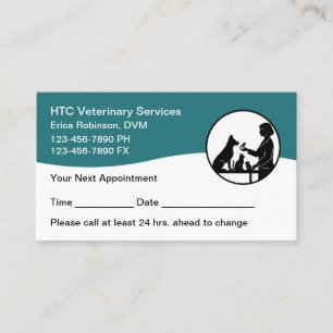 Veterinary Pet Care Appointment Cards Reminder 