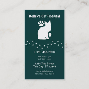 Veterinary Practice Feline Services U pick Colour Business Card