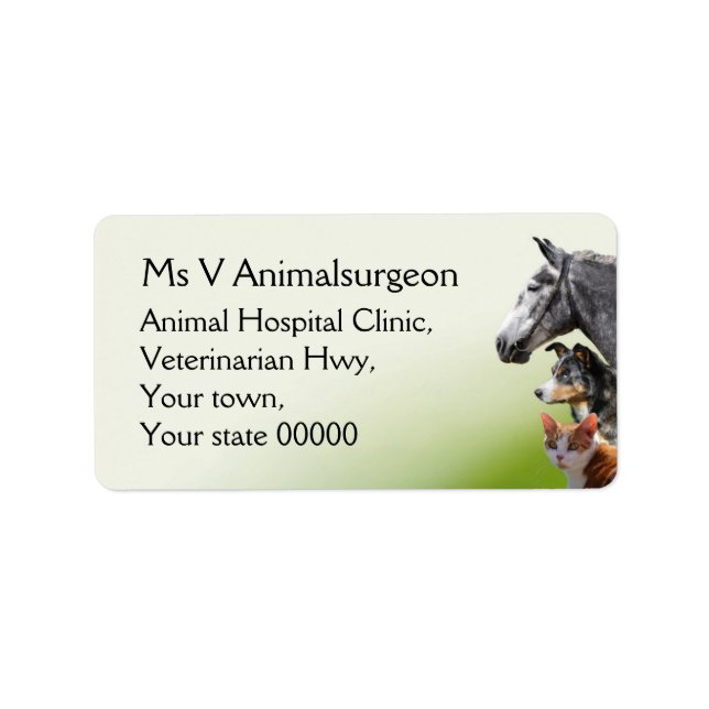 Veterinary Practice Label (Front)