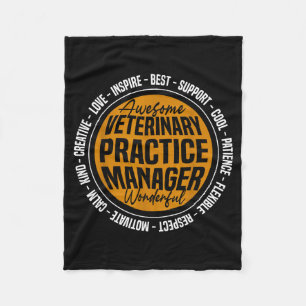 Veterinary Practice Manager Funny Vet Tech Week  Fleece Blanket