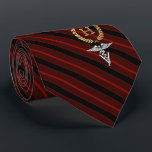 Veterinary Professional Framed Monogram Red Tie<br><div class="desc">A red striped personalized tie tailored to Veterinary professionals featuring the first or last name monogram inside a faux gold wreath.</div>