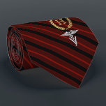 Veterinary Professional Framed Monogram Red Tie<br><div class="desc">A red striped personalized tie tailored to Veterinary professionals featuring the first or last name monogram inside a faux gold wreath.</div>