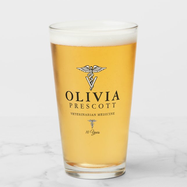 Veterinary Professional Graduation | Retirement Glass (Front Filled)
