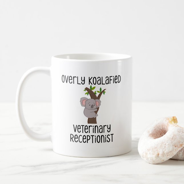 Veterinary Receptionist Vet Office Assistant Coffee Mug (With Donut)