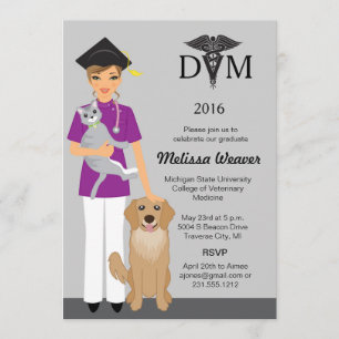 Veterinary School Graduation Invitation   Female