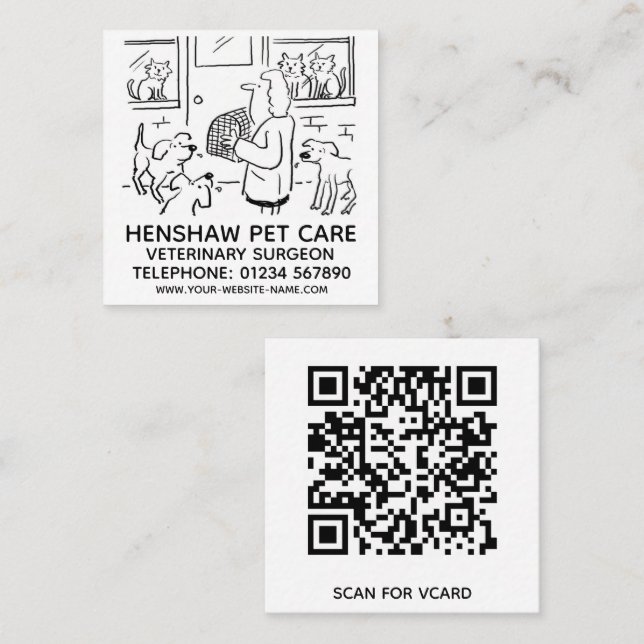 Veterinary Surgeon Promotional Square Business Card (Front/Back)