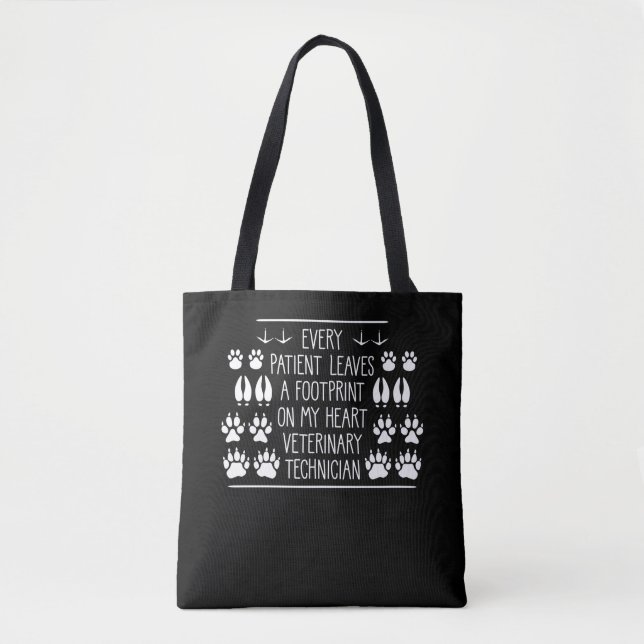 Veterinary Technician Foot Print Animal Care Tote Bag (Front)