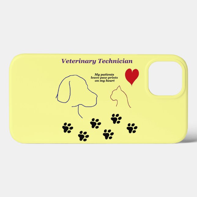 Veterinary Technician - Paw Prints on My Heart Case-Mate iPhone Case (Back (Horizontal))
