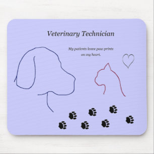 Veterinary Technician - Paw Prints on My Heart Mouse Pad