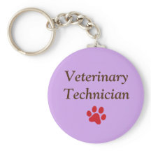 Veterinary Technician/Red Paw Print/Purple