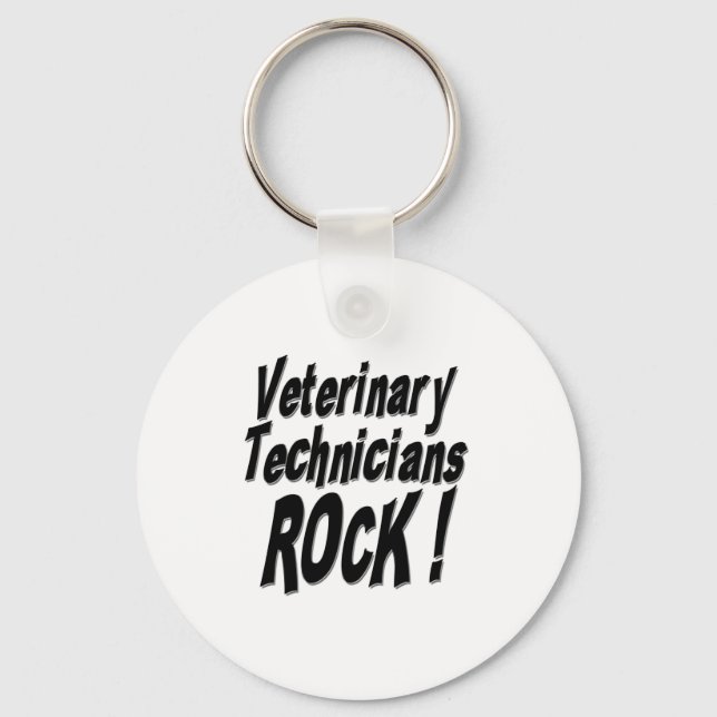 Veterinary Technicians Rock! Keychain (Front)