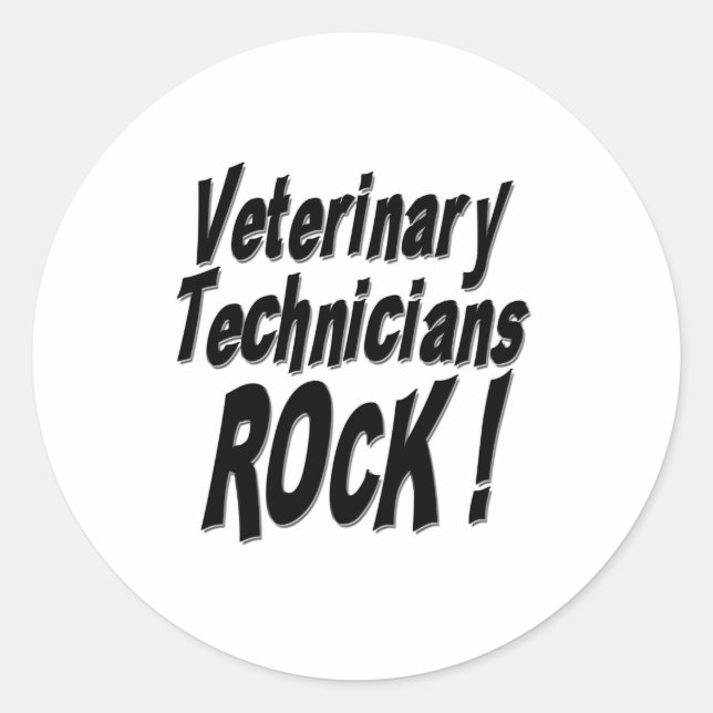 Veterinary Technicians Rock! Sticker (Front)