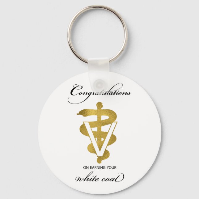 Veterinary White Coat Ceremony Congratulations Keychain (Front)
