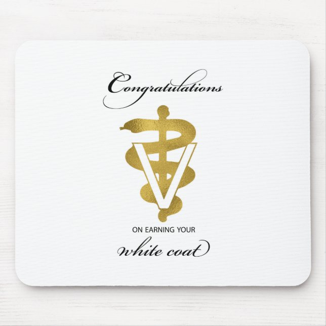 Veterinary White Coat Ceremony Congratulations Mouse Pad (Front)