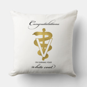 Veterinary White Coat Ceremony Congratulations Throw Pillow