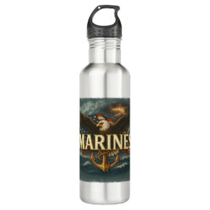VetGearHQ.com Marine Corps Veteran Logo Emblem 710 Ml Water Bottle