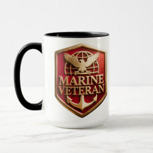 VetGearHQ.com Marine Corps Veteran Logo Emblem Mug