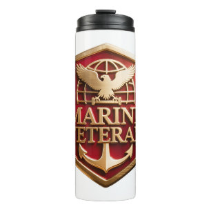 VetGearHQ.com Marine Corps Veteran Logo Emblem Thermal Tumbler