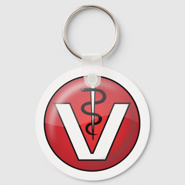 vetlogo_Vector_Clipart vet icon symbol Keychain (Front)
