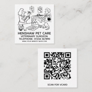 Vets Animal Care Promotional Square Business Card