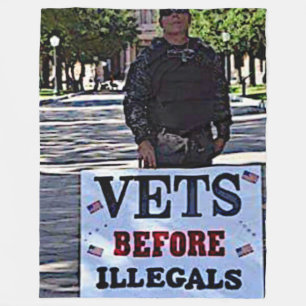 VETS BEFORE ILLEGIALS FLEECE BLANKET