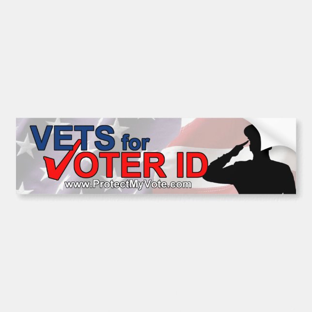 Vets for Voter ID Bumper Sticker (Front)