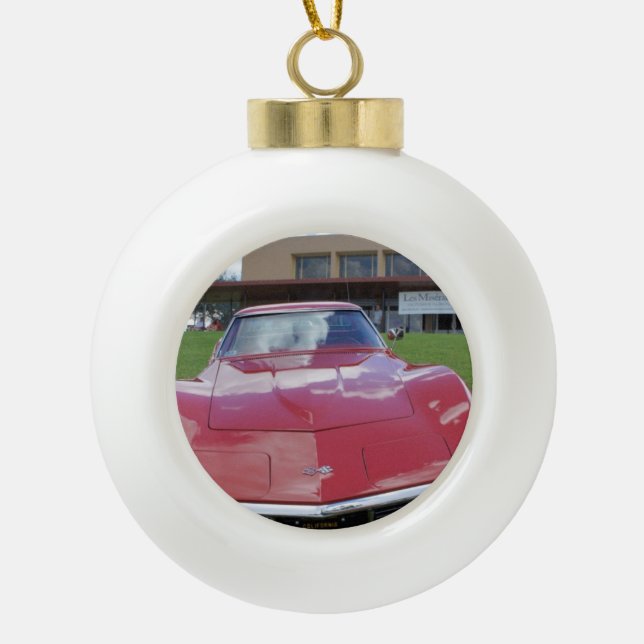 Vette Ceramic Ball Christmas Ornament (Front)