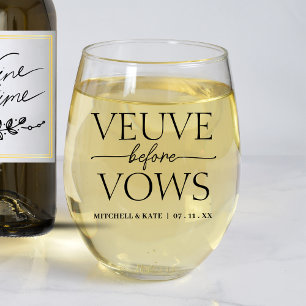 Veuve Before Vows Bridal Shower Stemless Wine Glass
