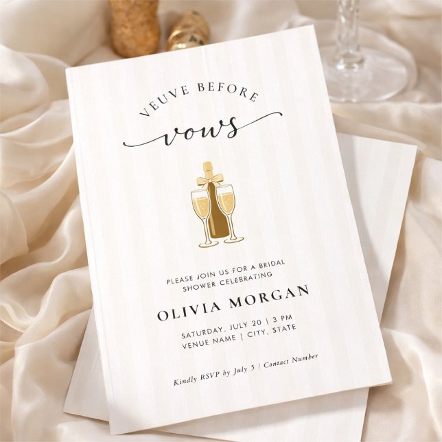 Veuve Before Vows Elegant Champagne Bridal Shower Invitation (Creator Uploaded)