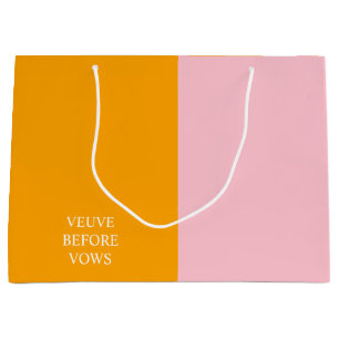 Veuve Before Vows Half Orange Half Pink Gift Bag