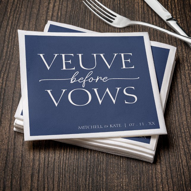 Veuve Before Vows Navy Blue & White Bridal Shower Napkin (Veuve Before Vows Navy Blue & White Bridal Shower Napkins
)