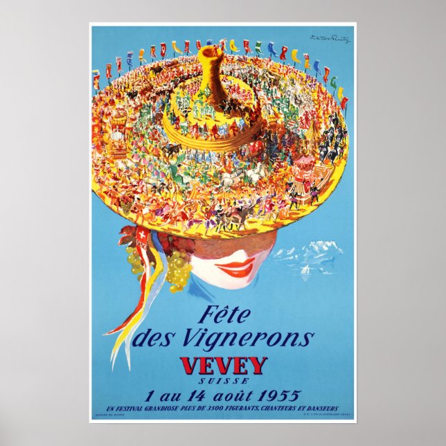 Vevey,Switzerland,Travel Poster (Front)