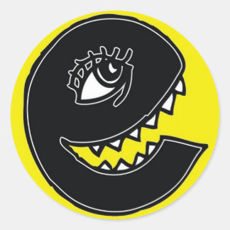 Vex e - Yellow Classic Round Sticker