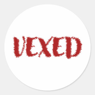 Vexed-Cool Font. Fun Vocabulary for your mood Classic Round Sticker