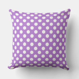 Vey Cute Lavender Polka Dot Pattern Throw Pillow