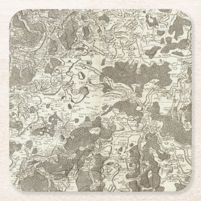 Vezelay, Cosne Square Paper Coaster (Front)