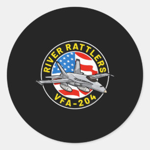 Vfa-204 Squadron F-18 Super Hornet  Classic Round Sticker